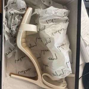 Loveliness white ankle strap heels